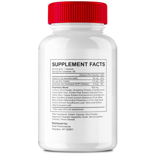 IDEAL PERFORMANCE True Relief Glyco Support capsules pack for daily glucose balance