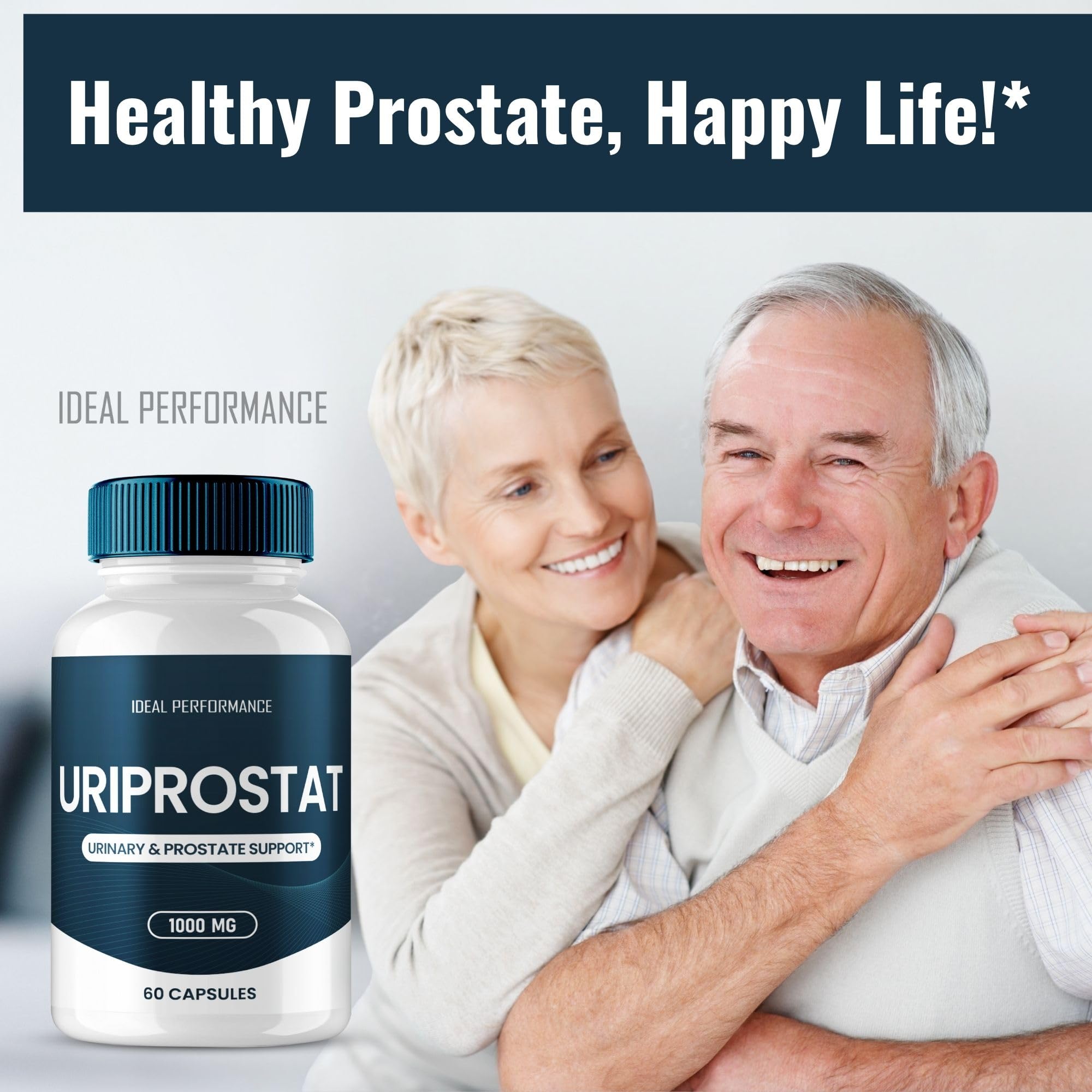 IDEAL PERFORMANCE Uriprostat bottle top view showcases sturdy packaging.