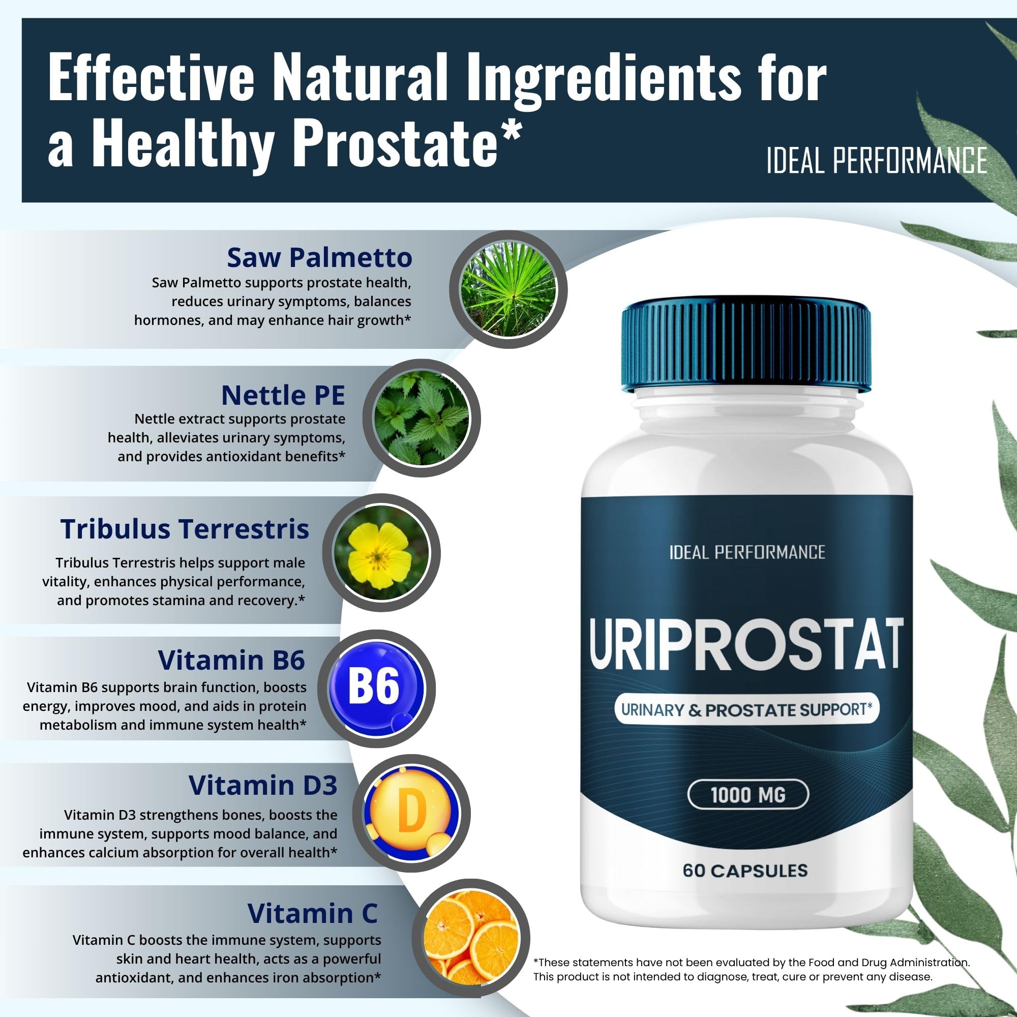 IDEAL PERFORMANCE Uriprostat store shelf image conveys trusted official product.
