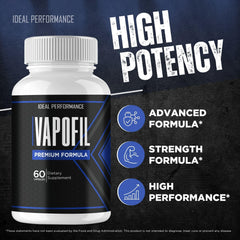 IDEAL PERFORMANCE Vapofil capsules tablet closeup emphasizes compact travel packaging