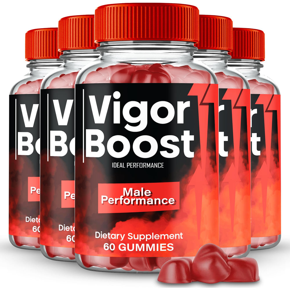 IDEAL PERFORMANCE Vigor Boost Gummies bottle on a wooden surface, highlighting daily wellness.