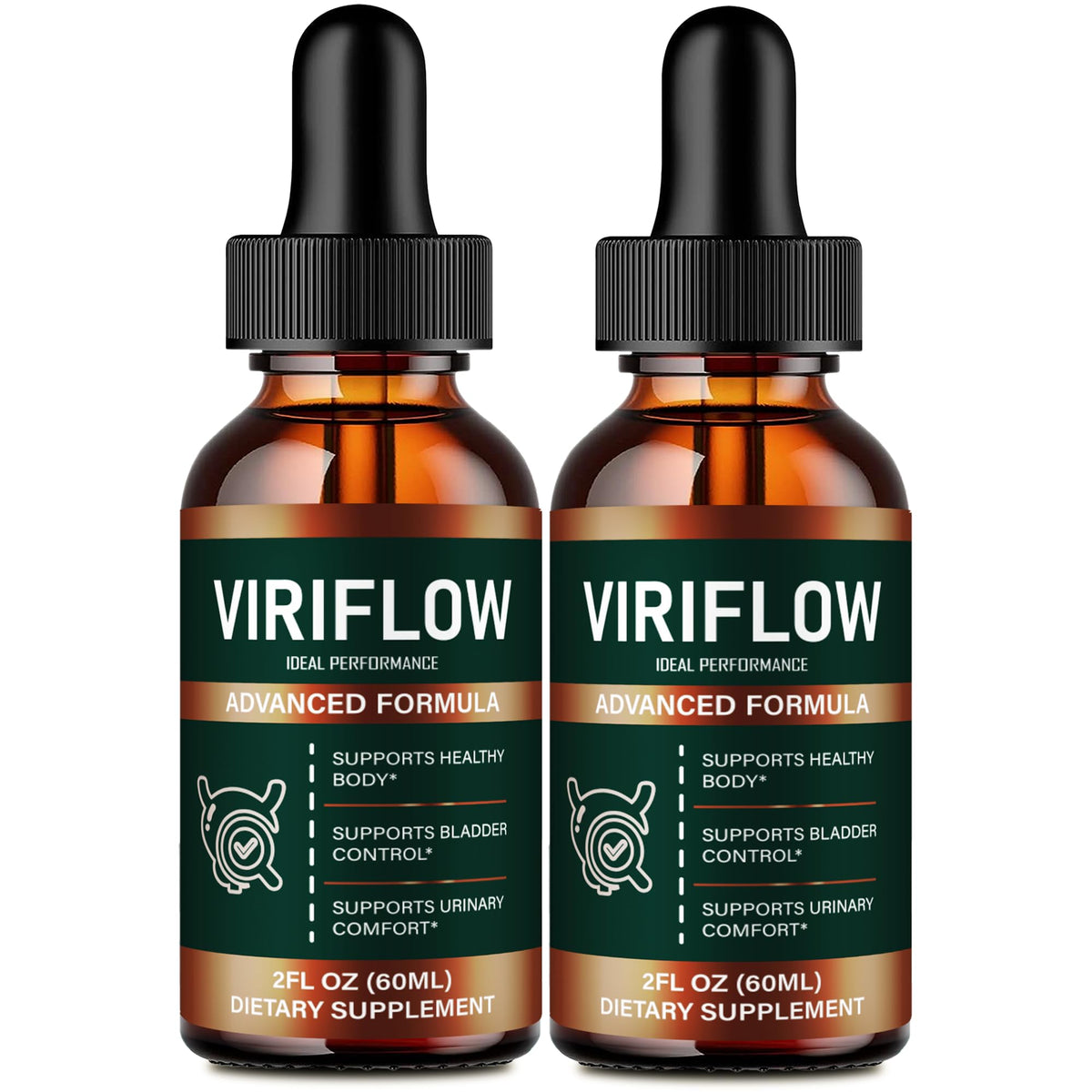 IDEAL PERFORMANCE ViriFlow Drops bottle for daily wellness support.