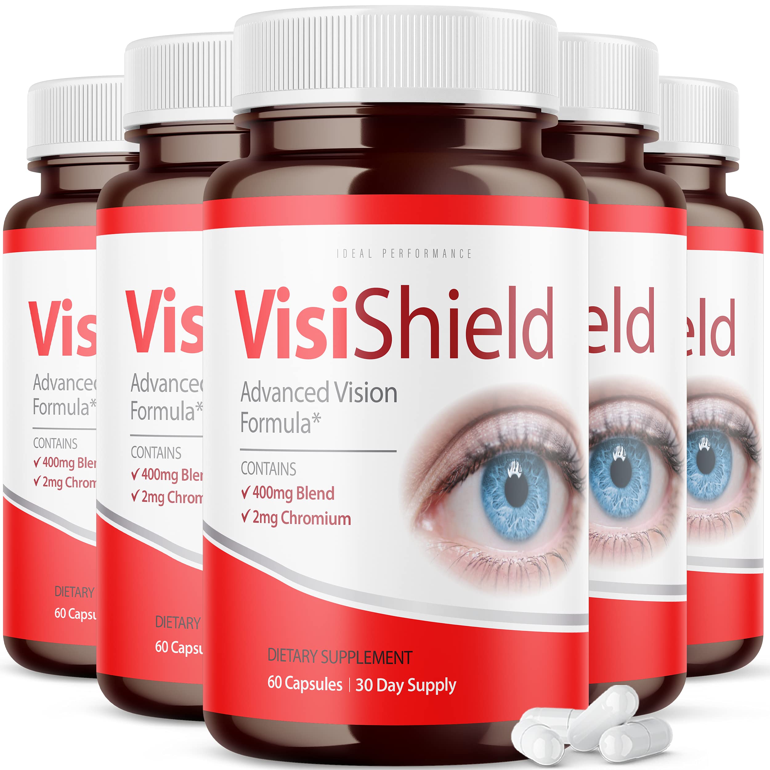 IDEAL PERFORMANCE Visishield bottle for vision support and daily eye health.