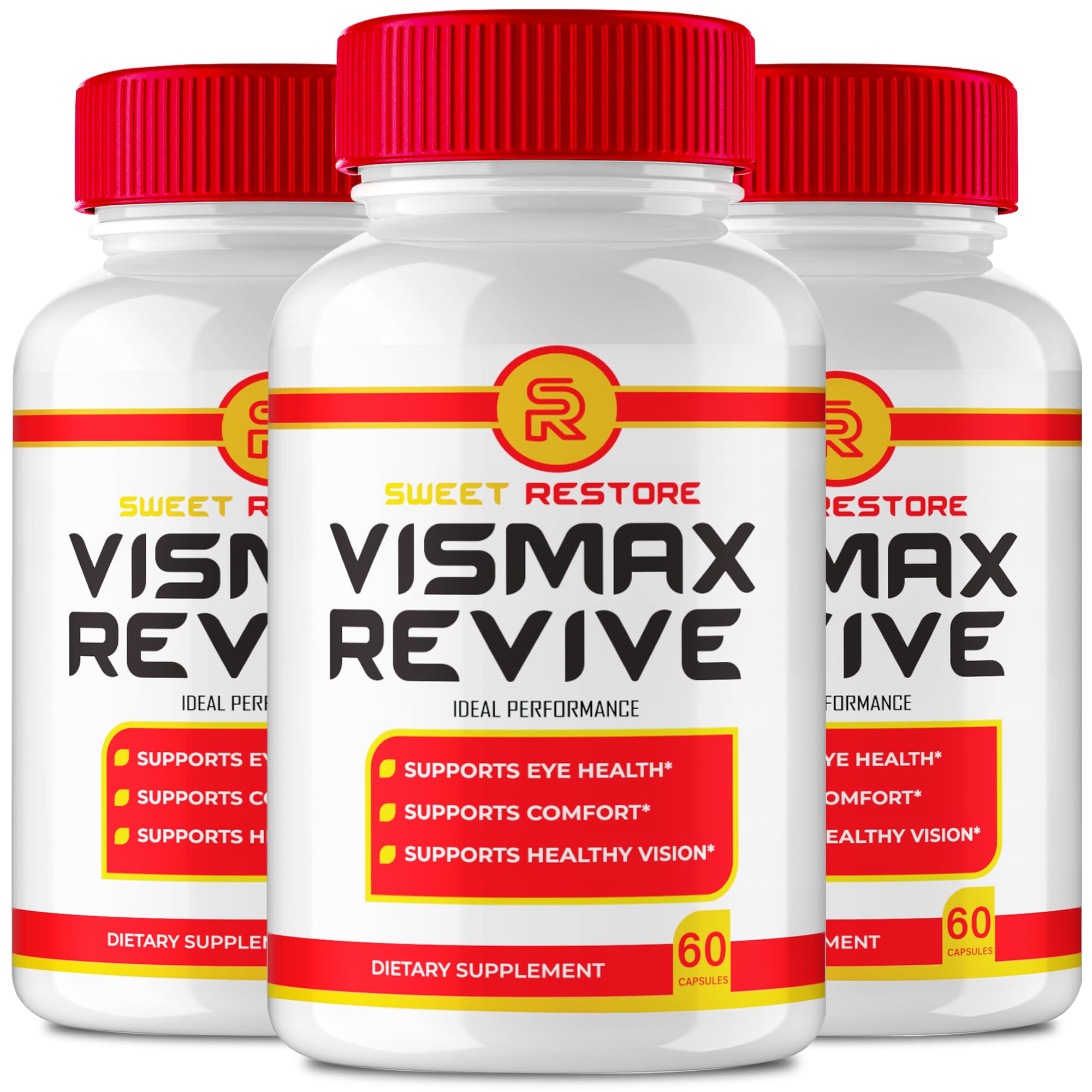 IDEAL PERFORMANCE Vismax Revive capsules bottle front for visual wellness