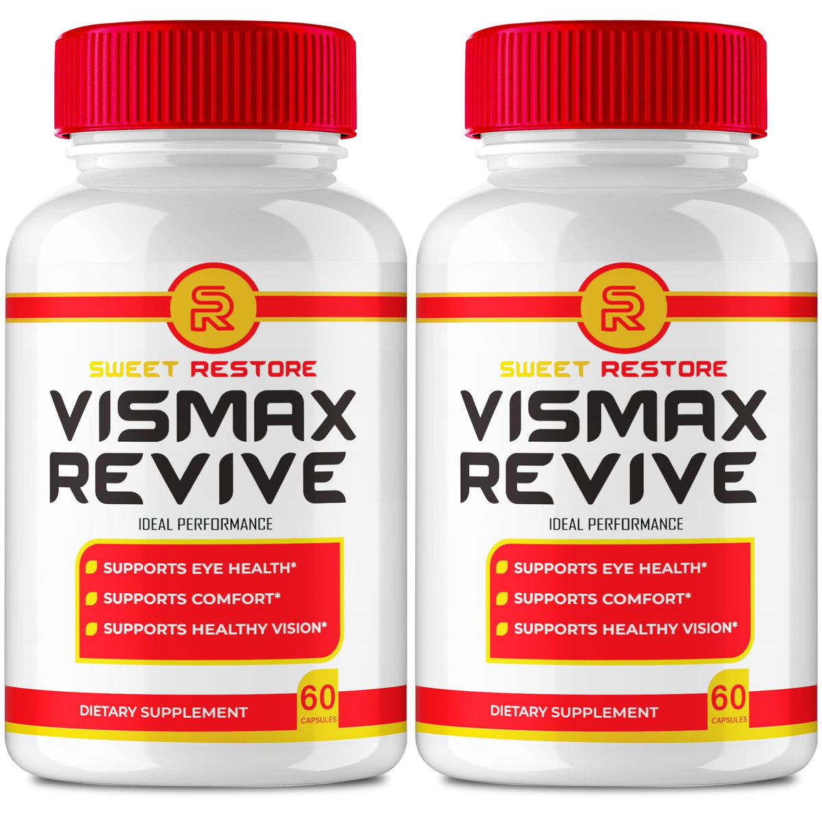 IDEAL PERFORMANCE Vismax Revive capsules bottle for daily visual wellness support.