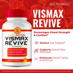 IDEAL PERFORMANCE Vismax Revive capsules tablet close-up shows easy daily intake
