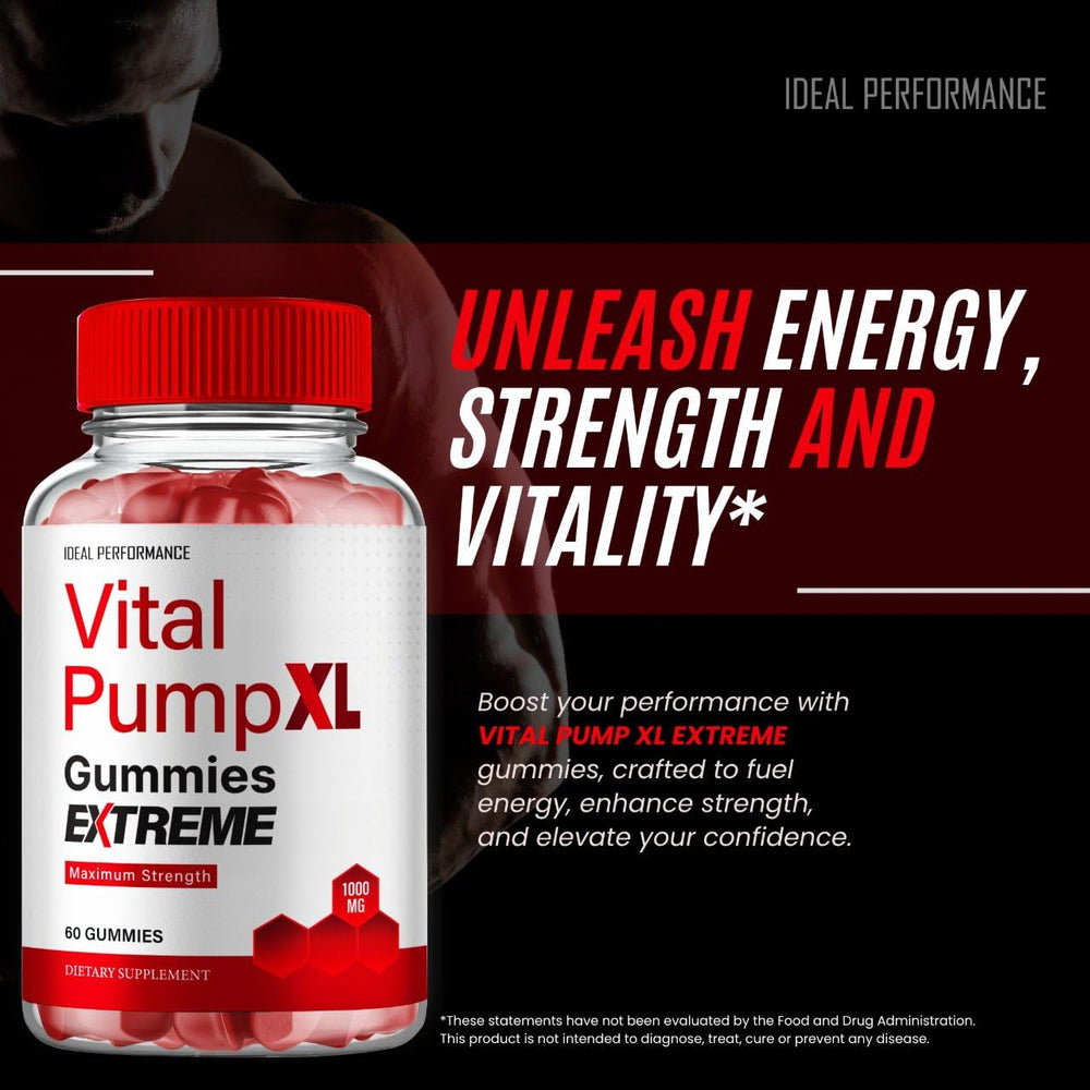 IDEAL PERFORMANCE Vital PumpXL Gummies bottle pouring out gummies, quick on-the-go
