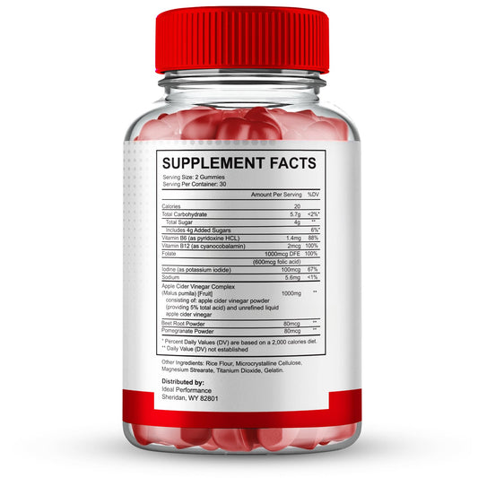 IDEAL PERFORMANCE Vital PumpXL Gummies label closeup highlighting all natural formulation
