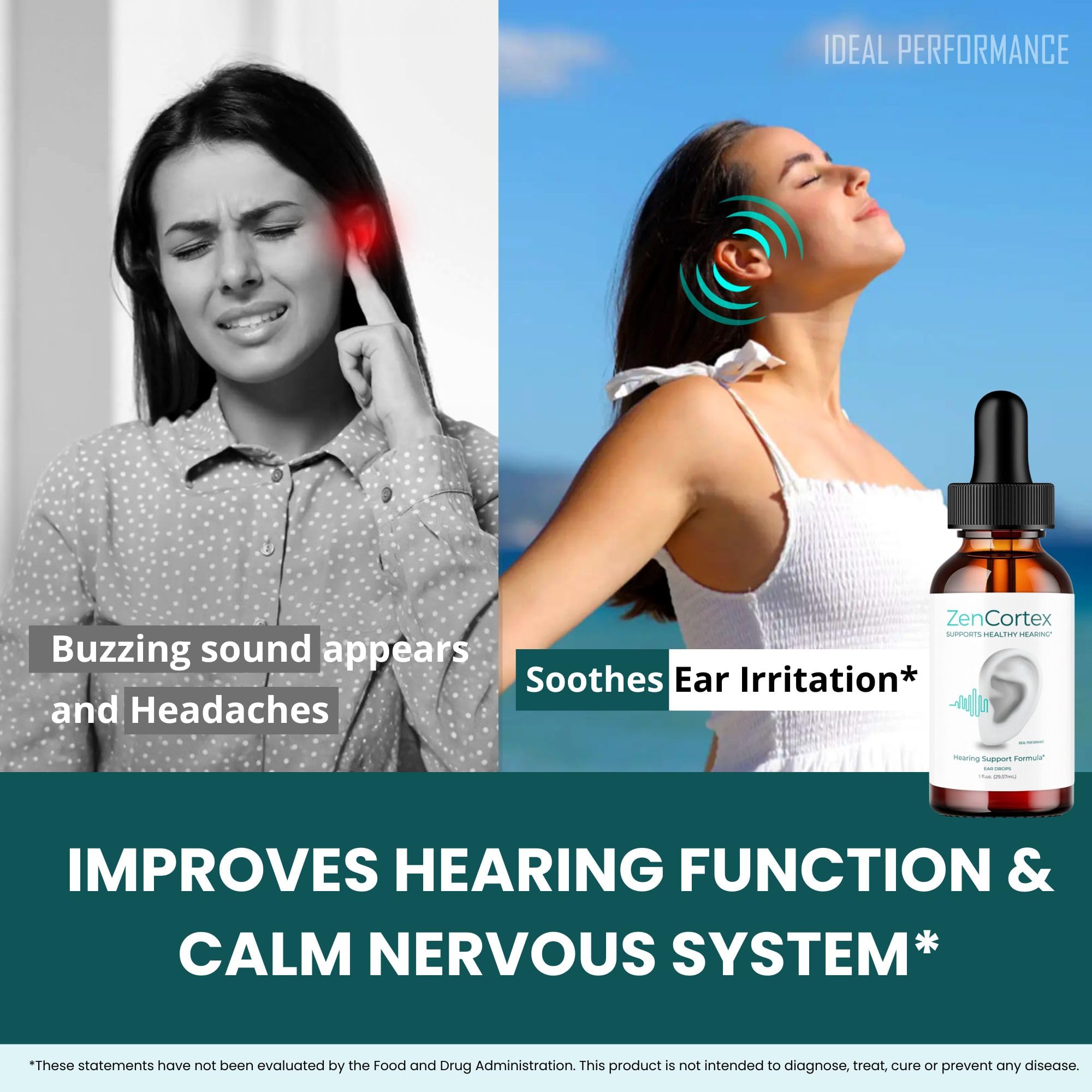 IDEAL PERFORMANCE Zencortex drops ready for night use in a calm routine