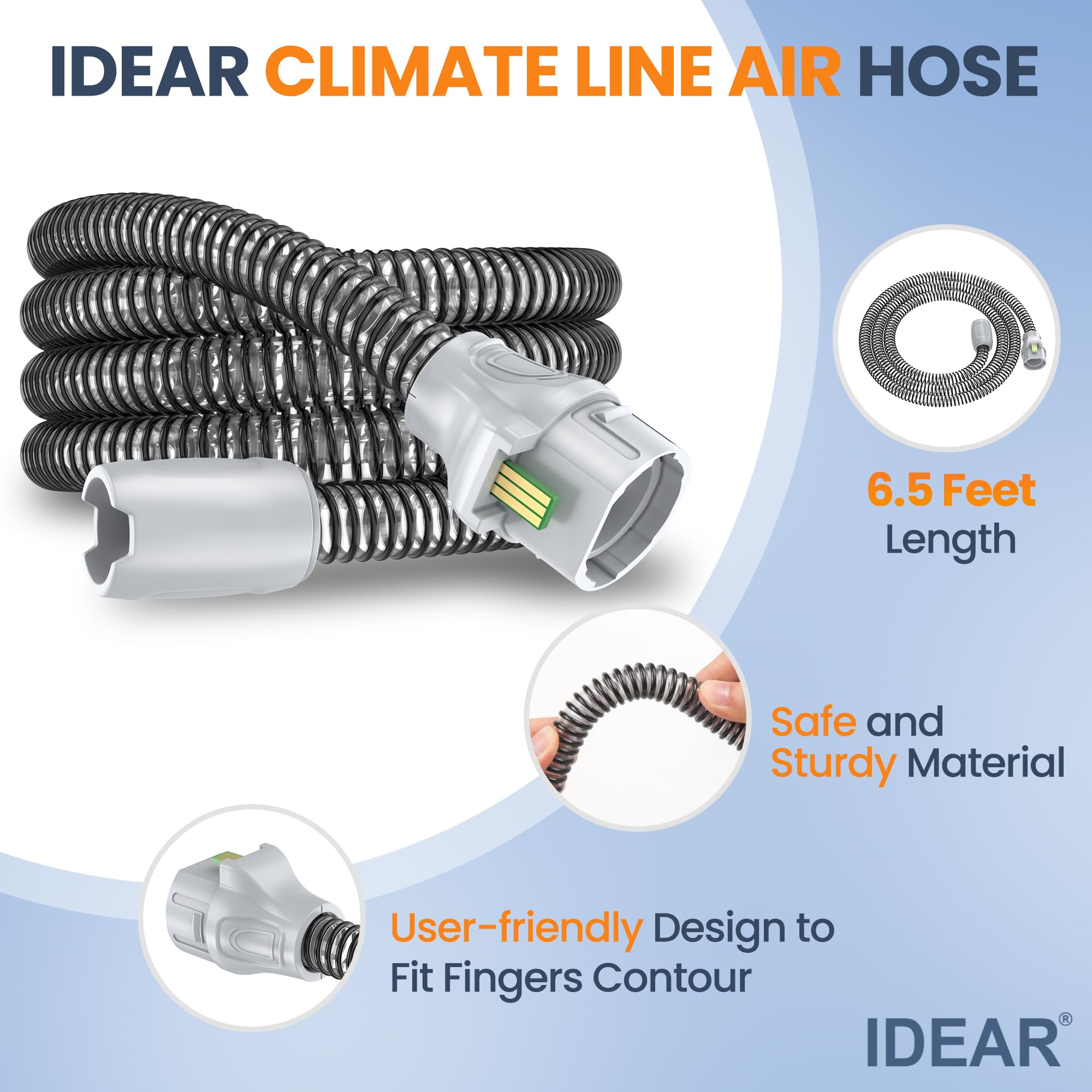 IDEAR Climate Line air hose 2-pack minimizes condensation for steady night performance.