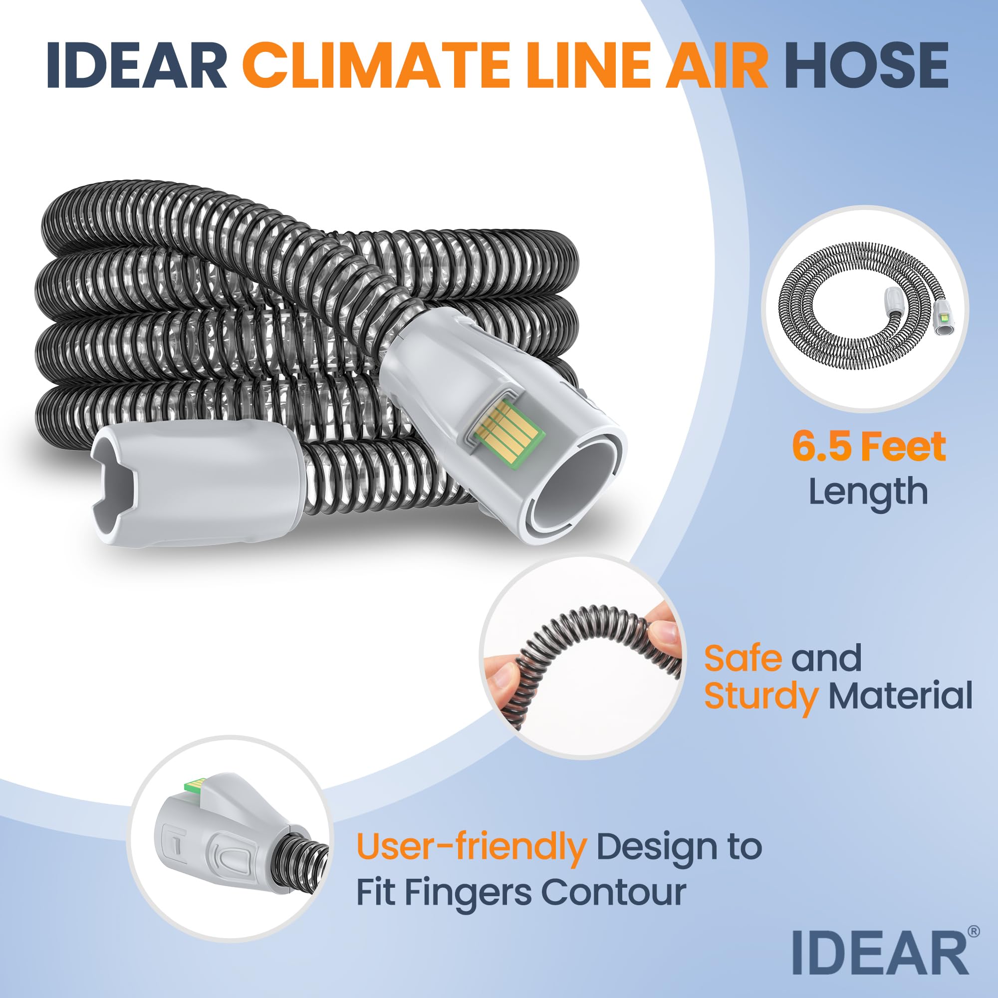 IDEAR full-length zip fleece CPAP hose cover protecting the hose from moisture