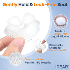 IDEAR P10 headgear quick-adjust buckle enables one-handed tightening for a secure fit.