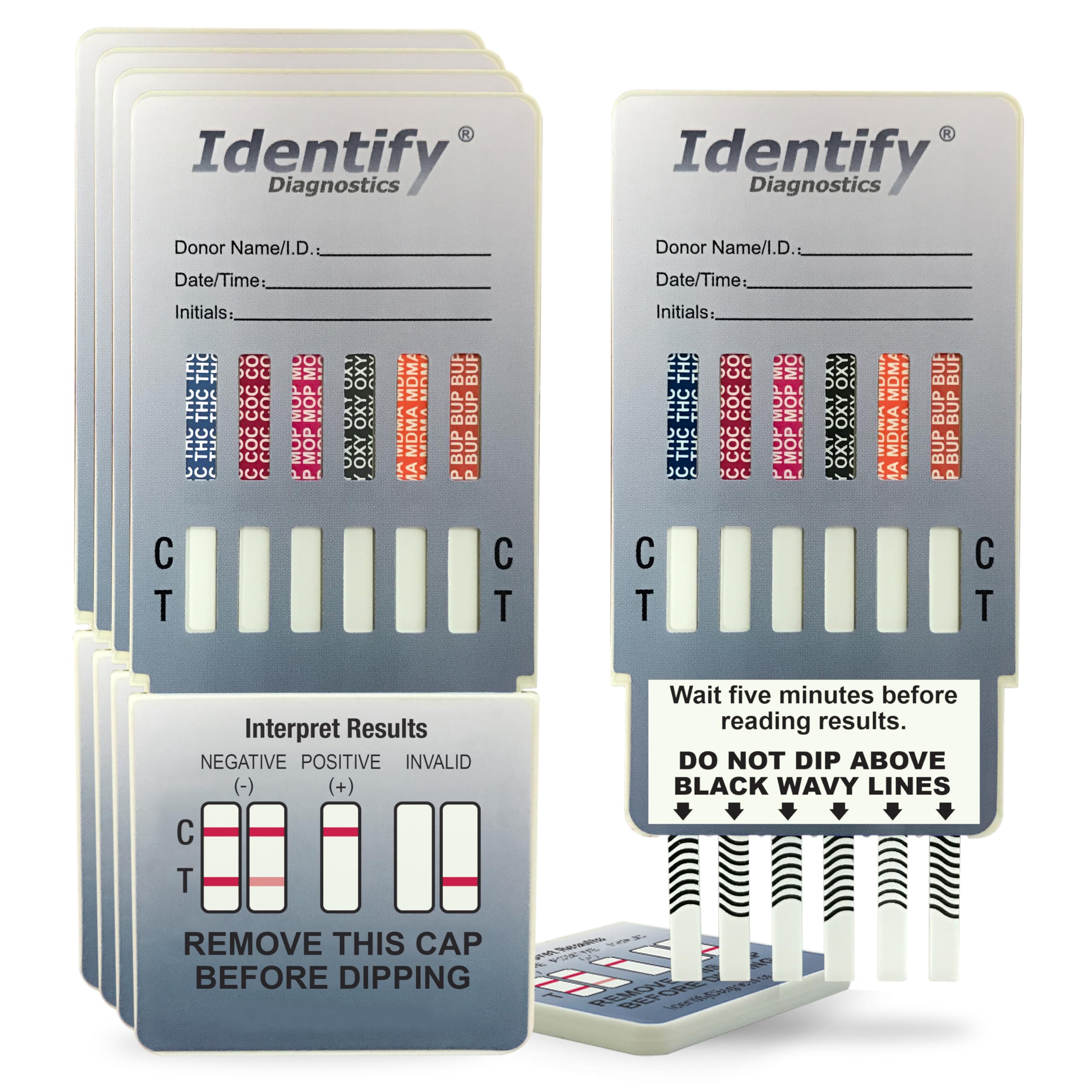 Identify Diagnostics 12-panel drug test card showing quick results for home use