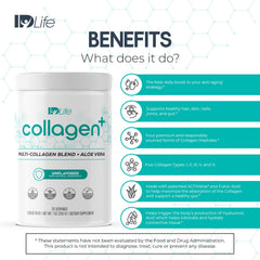 IDLife Collagen+ aloe vera visual hints at hydrating benefits.