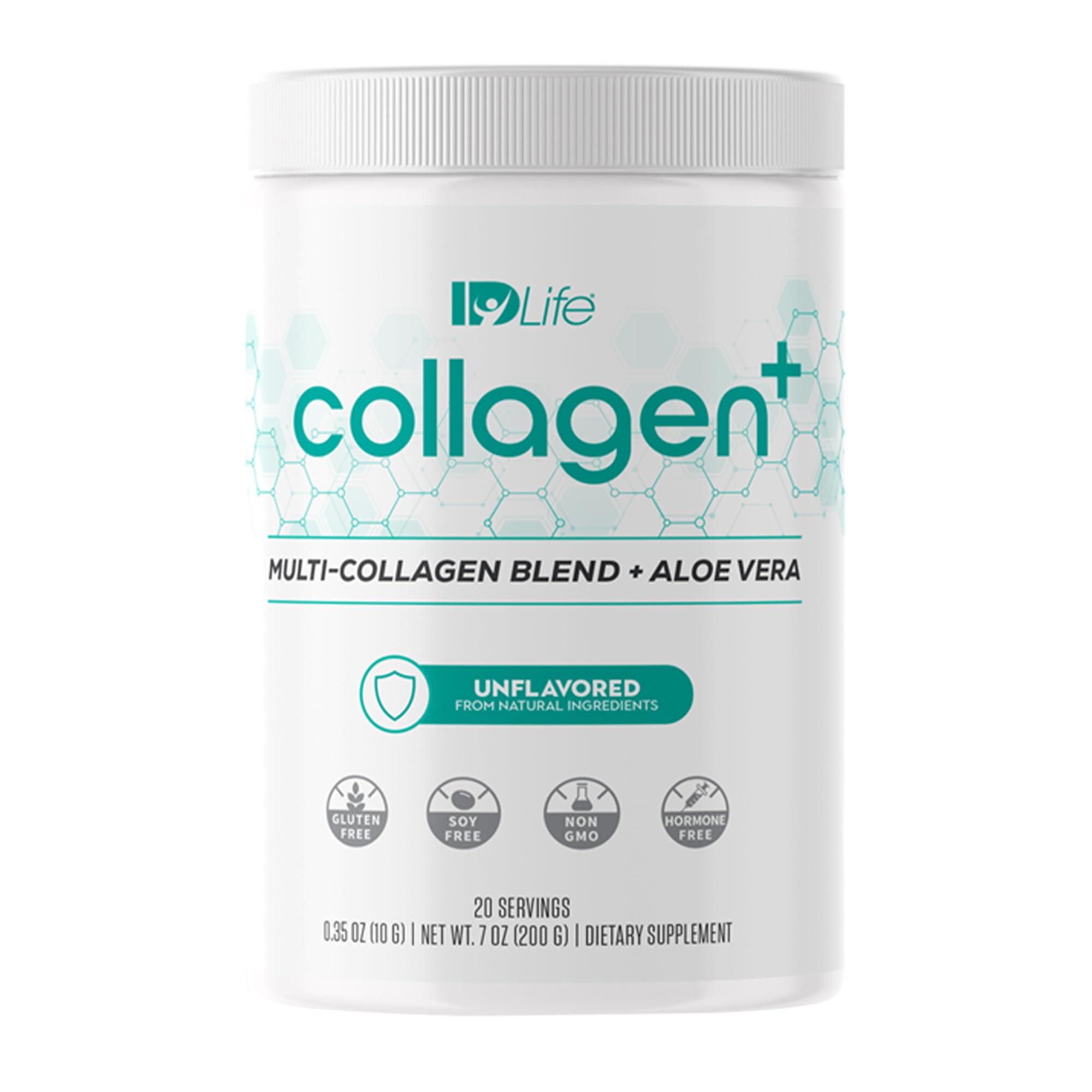 IDLife Collagen+ bottle front highlighting the multi-collagen blend for daily vitality.