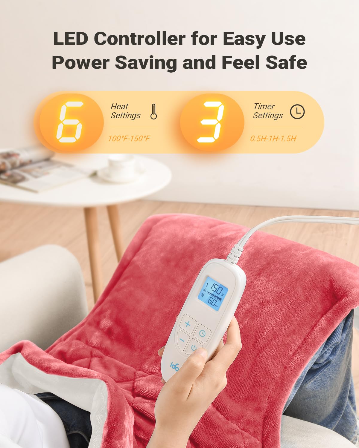 iDOO pad features three auto-off timers for safe, customizable sessions.