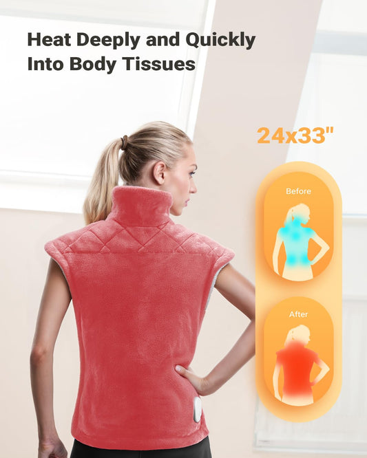 iDOO weighted heating pad targets neck and shoulders with deep heat.
