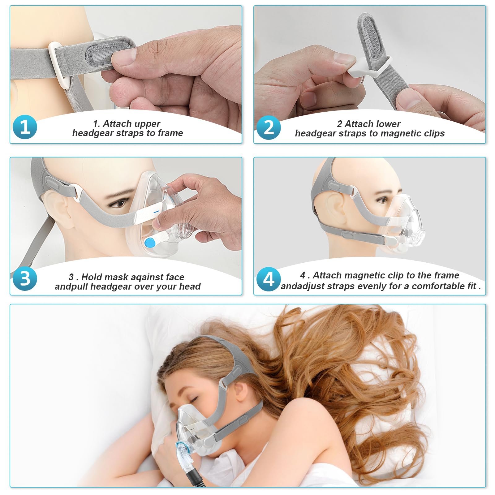 Iduola two-pack headgear set for AirFit F20 convenience
