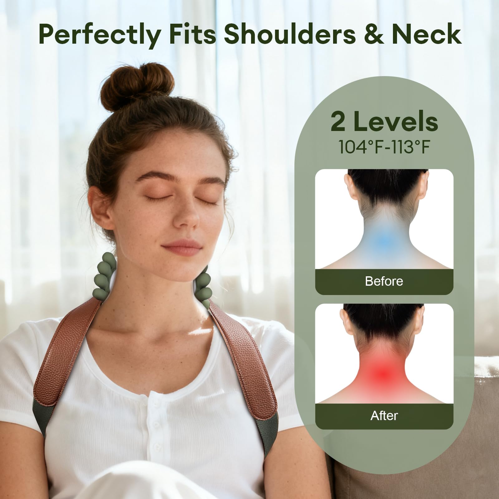 IeBilif massager with adjustable heat settings for personalized warmth