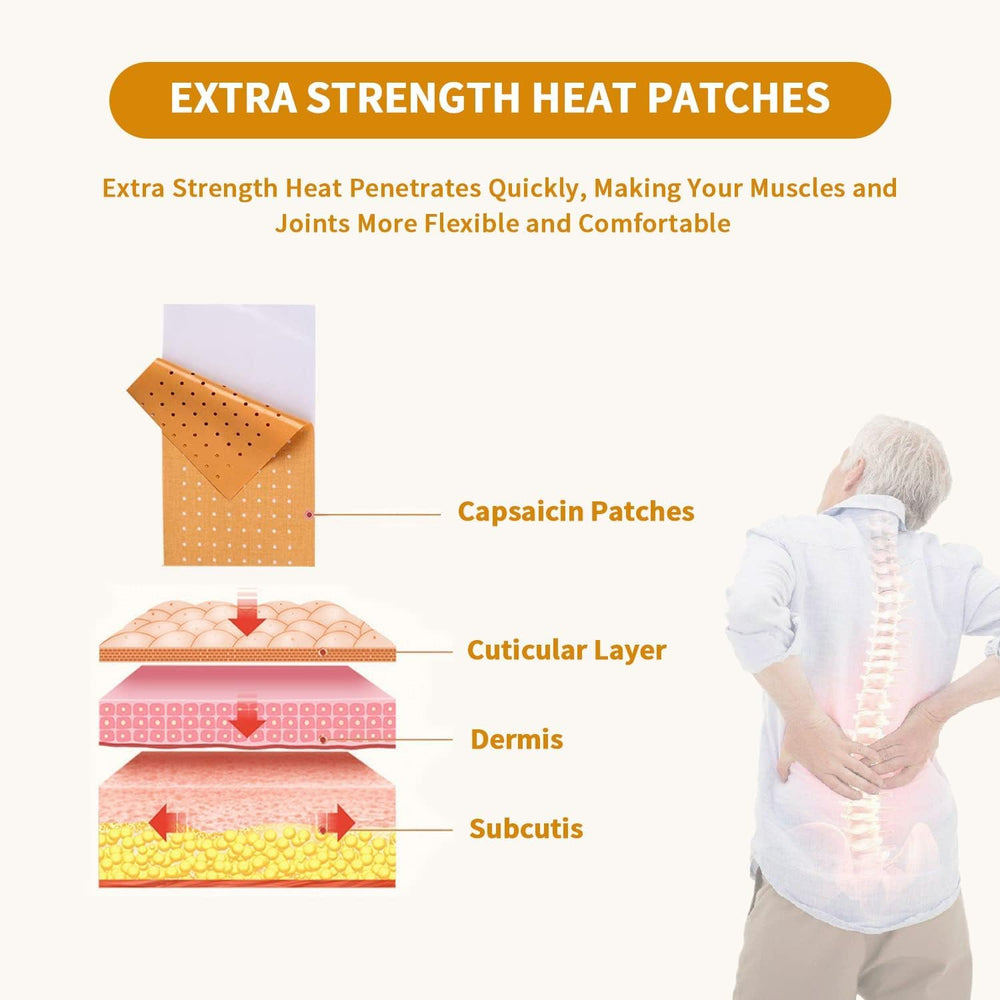 Ifory capsaicin patch on the neck providing soothing warmth during work