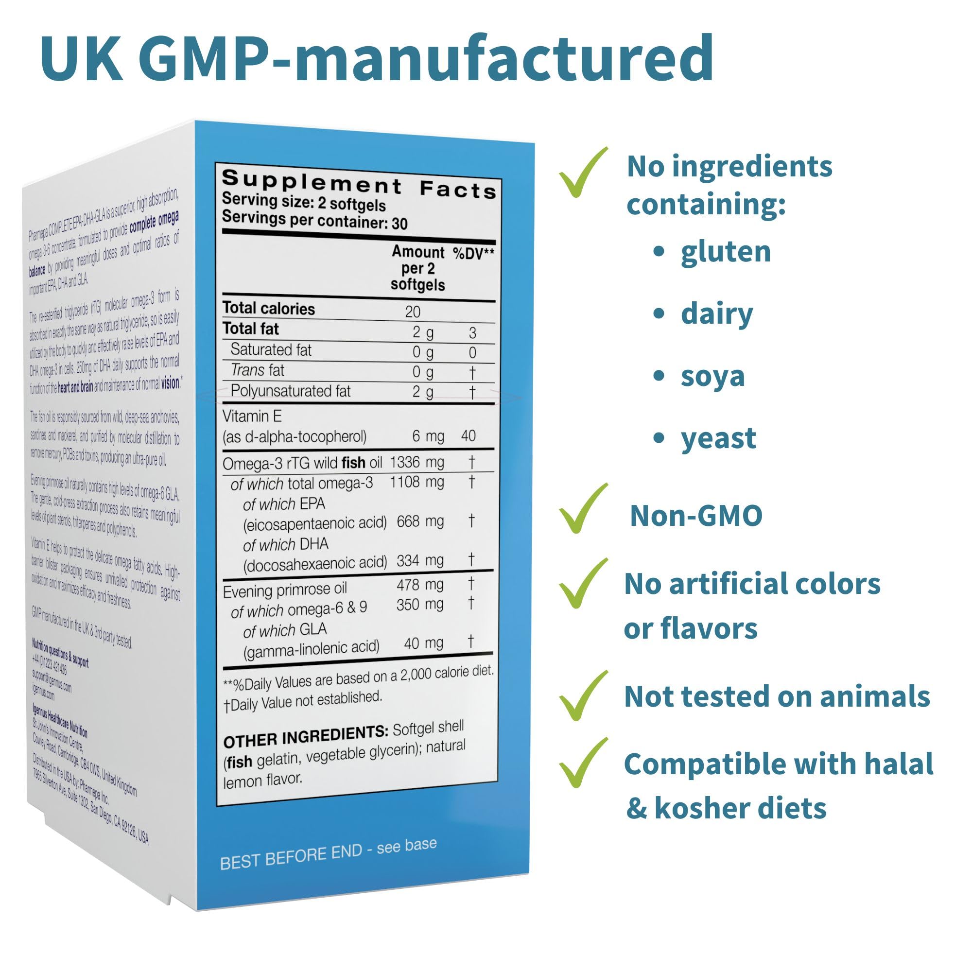 Igennus Pharmepa Complete RTG-form emphasizes high-absorption omega-3