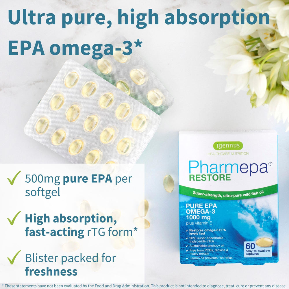 Igennus Pharmepa Restore pour of softgels ideal for easy daily dosing.