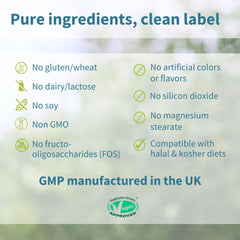 Igennus Probiotics vegan UK GMP seal on packaging