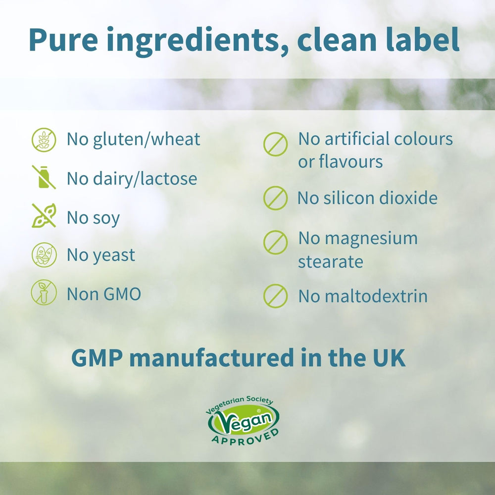 Igennus Super B-Complex vegan, sugar-free label on packaging.