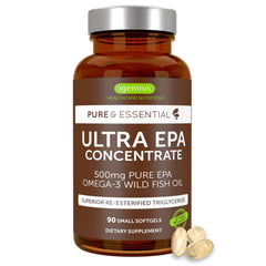 Igennus Ultra Pure Omega-3 EPA 500mg bottle promotes heart health support.