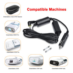 iGuerburn DreamStation car charger cord connects to a cigarette lighter for travel use.