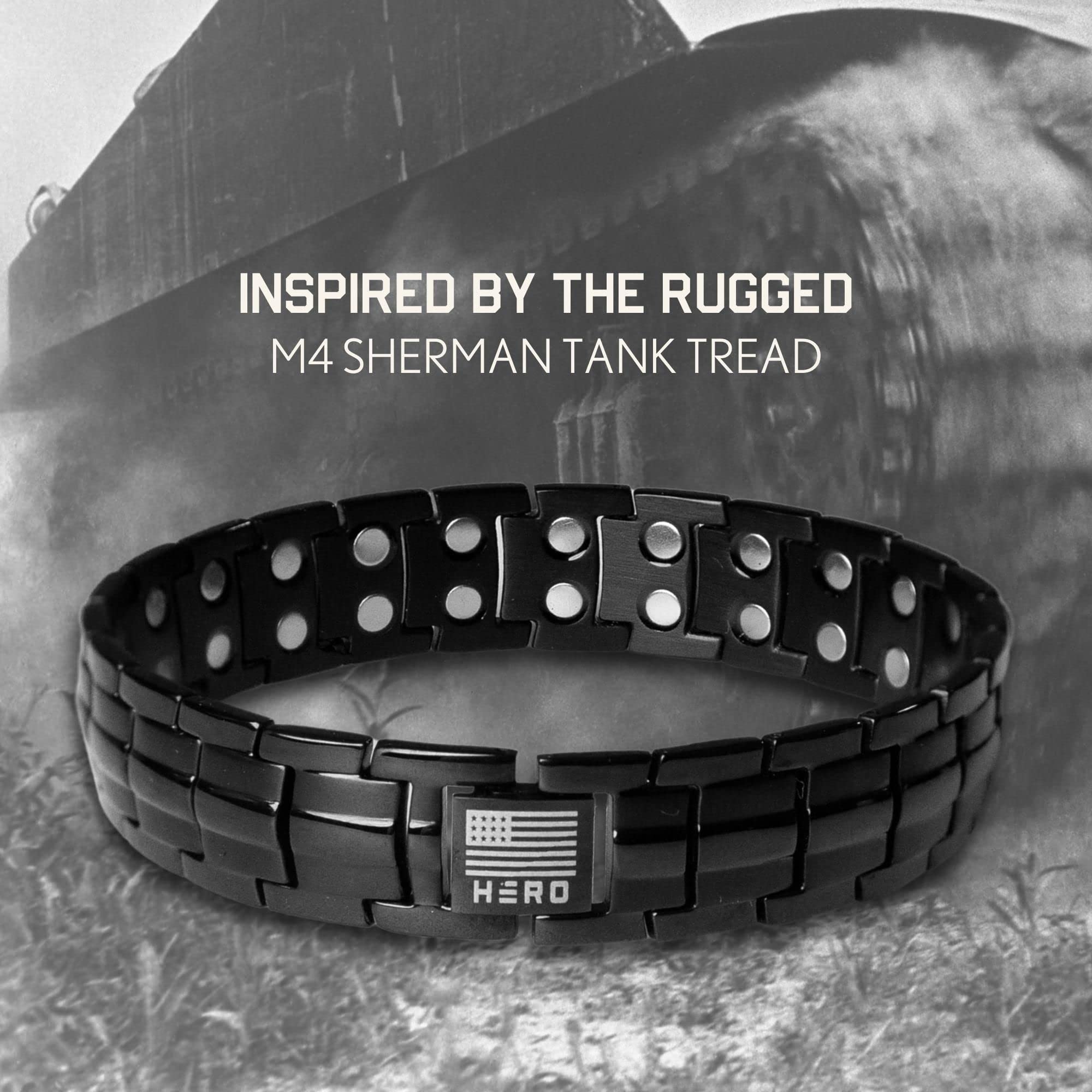 iHeartDogs Sherman Tank Bracelet back shows 44 magnets for daily wear