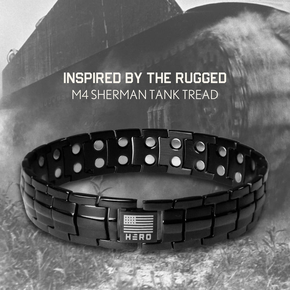 iHeartDogs Sherman Tank Bracelet back shows 44 magnets for daily wear