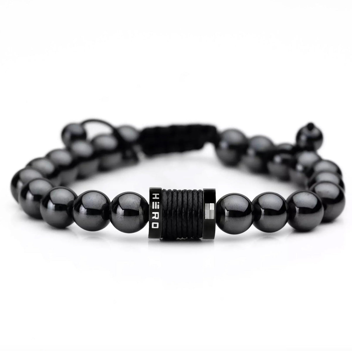 iHeartDogs Hero Company magnetic hematite beads bracelet front view for everyday wear and focus support