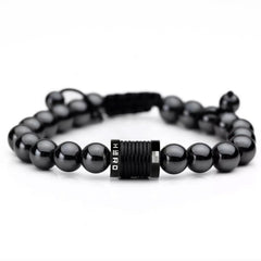 iHeartDogs Hero Company magnetic hematite beads bracelet front view for everyday wear and focus support