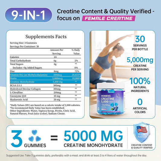 IIEltruiom Creatine Gummies 5g per serving in convenient chew form