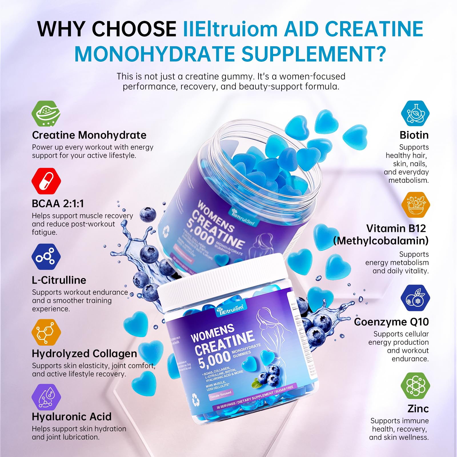 IIEltruiom Gummies with collagen and BCAAs for recovery support during workouts