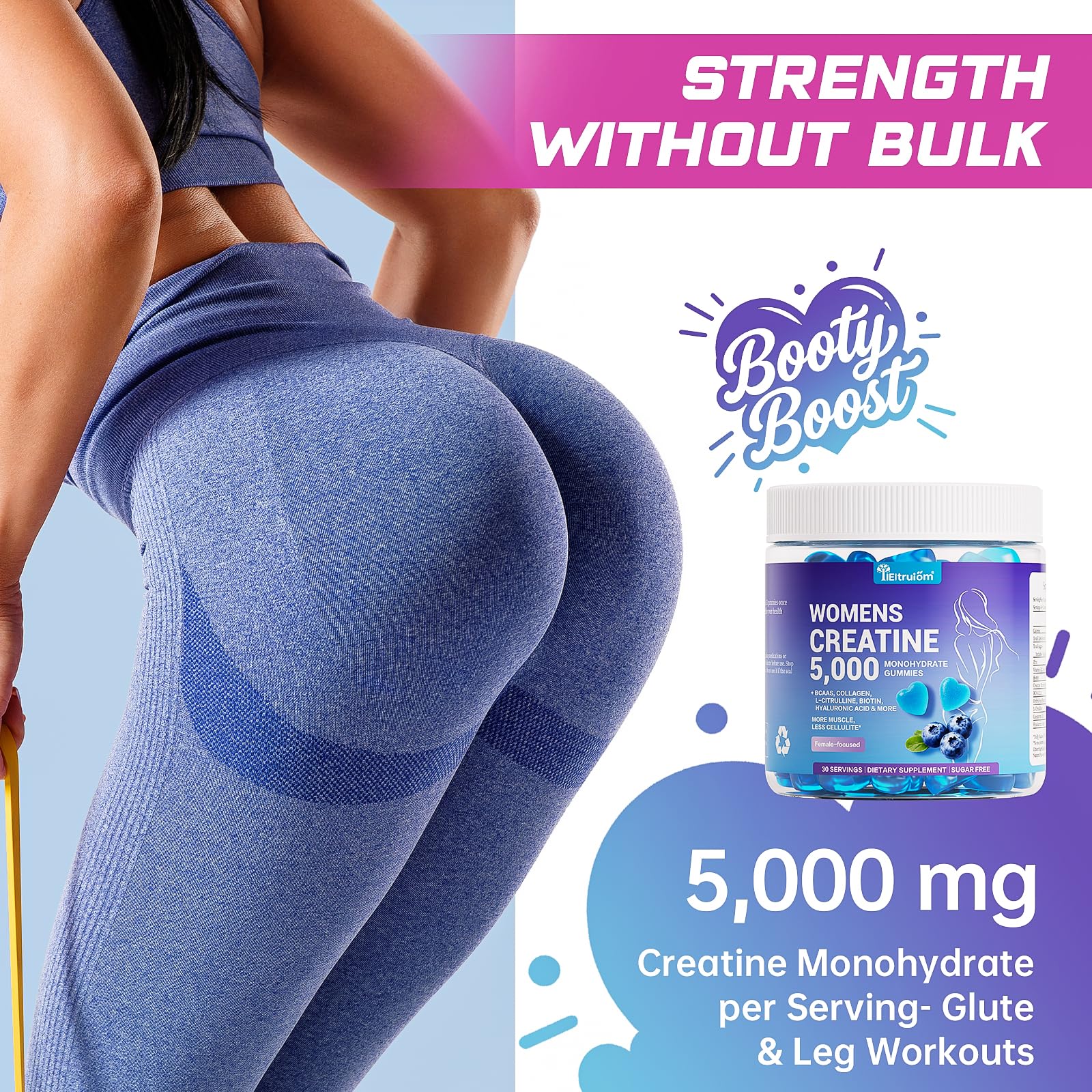 IIEltruiom Creatine Gummies portable packaging for gym bags and travel