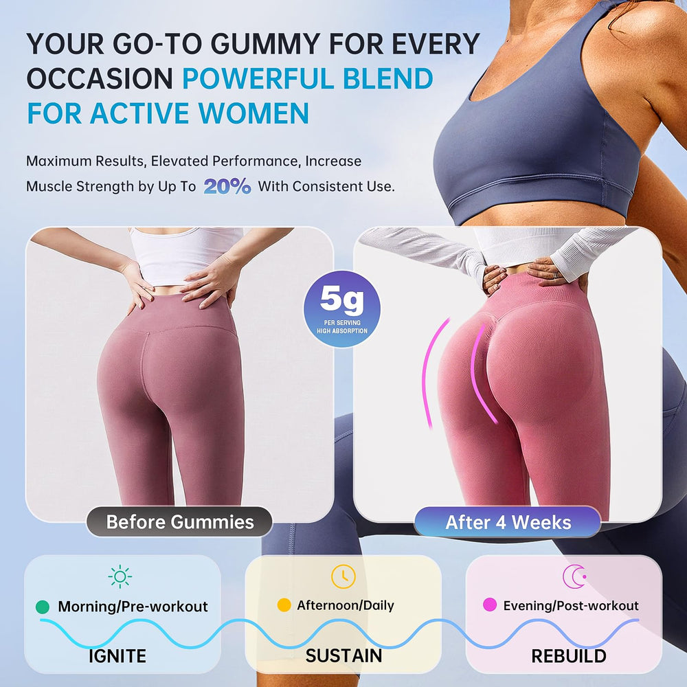 IIEltruiom Creatine Monohydrate gummies designed for active women