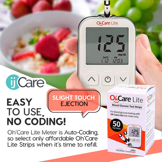 ijCare lancets and glucose strips in one bundle for quick, nearly painless testing