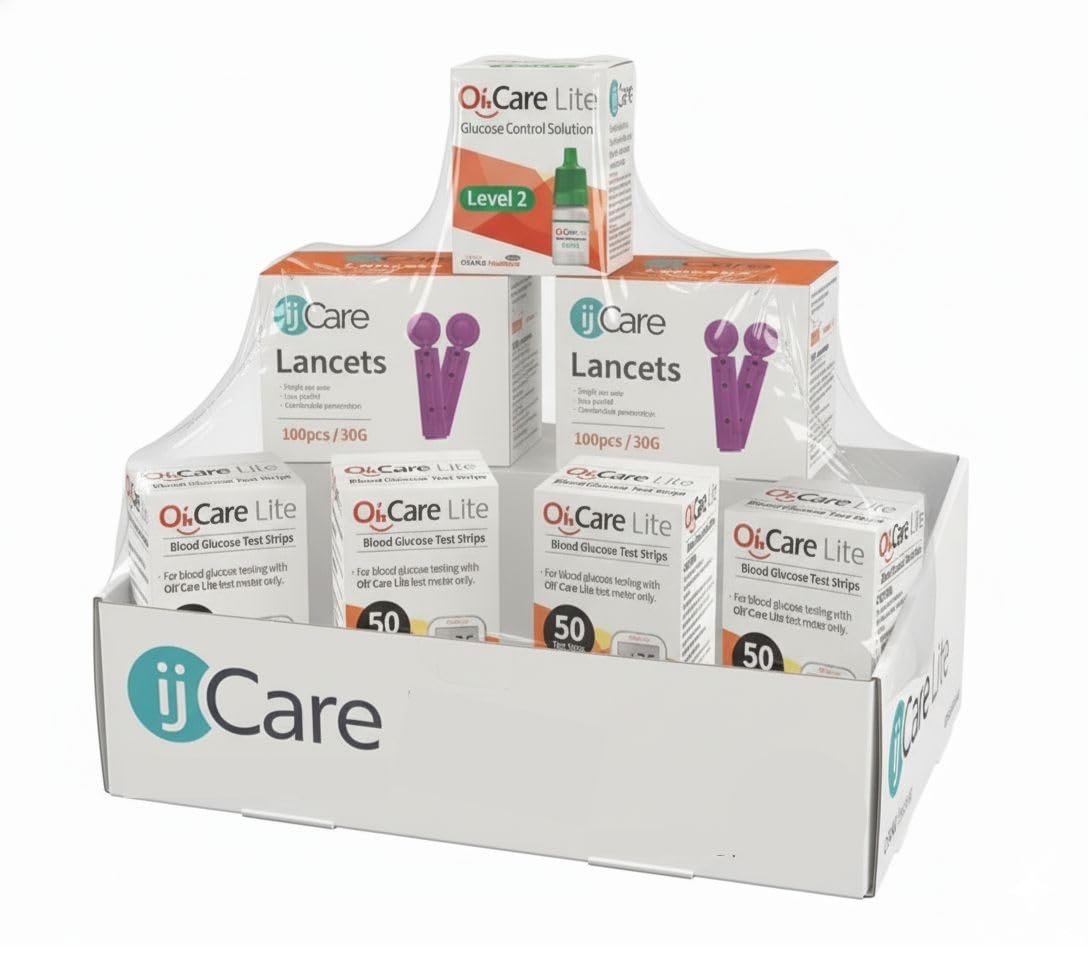 ijCare Oh’Care Lite monitor with glucose strips for reliable home testing