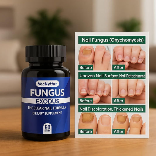 Closeup of iKeener Fungus Exodus capsules for daily, easy-to-take nutrition.