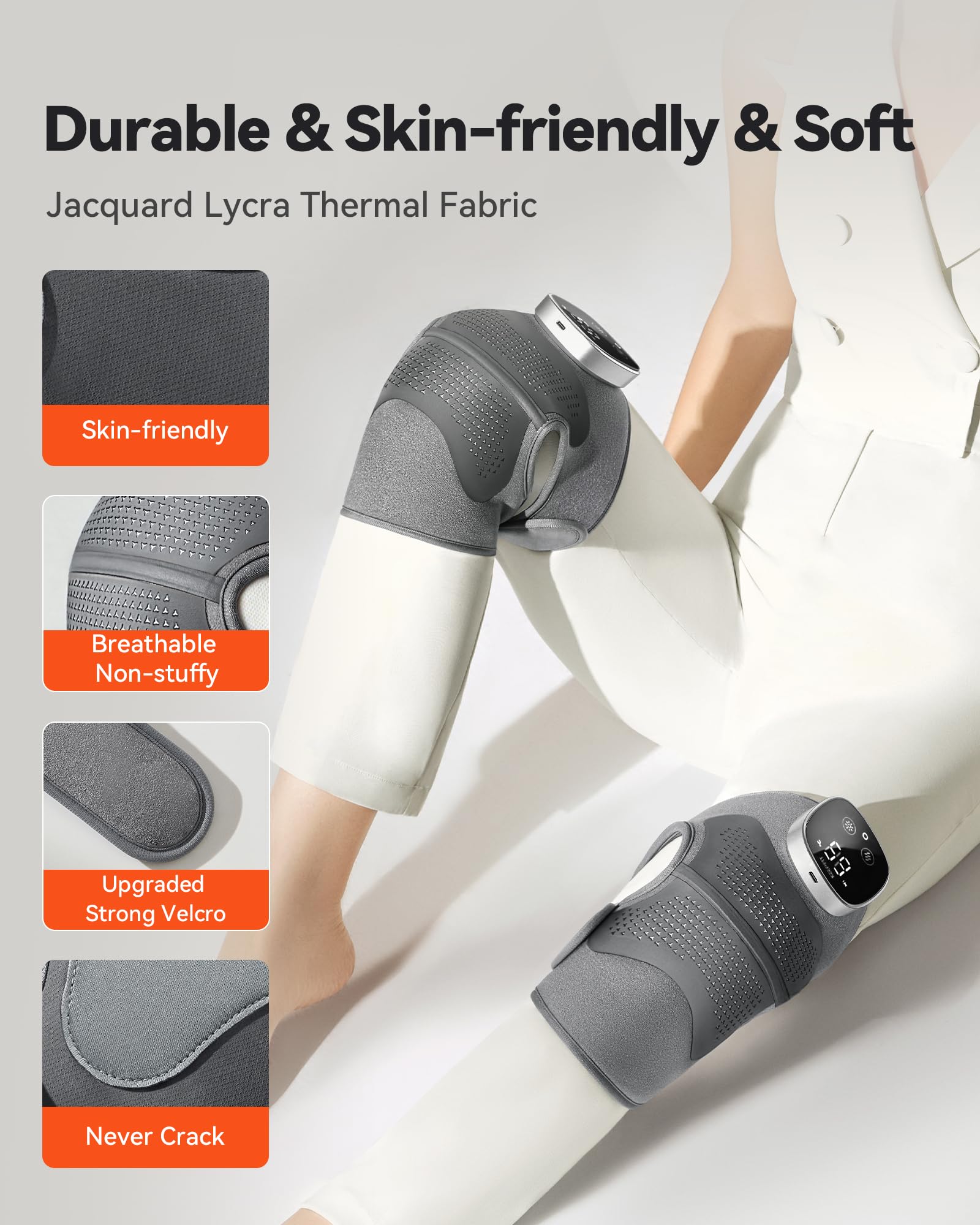 IKEEPFIT compact, lightweight knee massager designed for travel and easy packing.