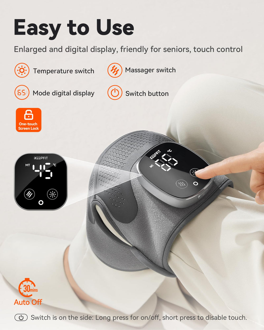IKEEPFIT cordless knee massager for on-the-go relief