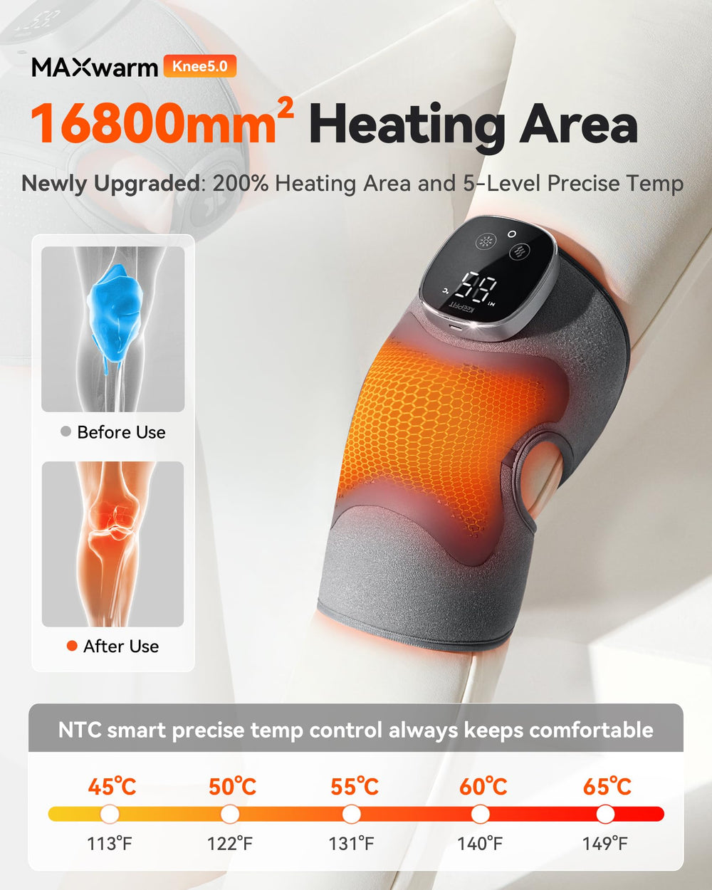 IKEEPFIT knee massager X-Warm lock tech minimizes heat loss