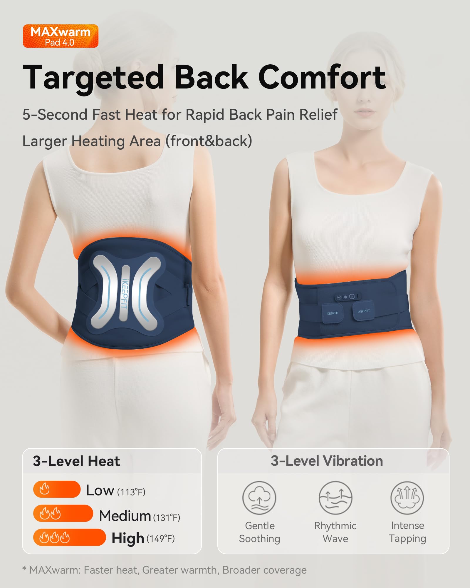 IKEEPFIT MAXwarm 4.0 massage vibration to relax muscles