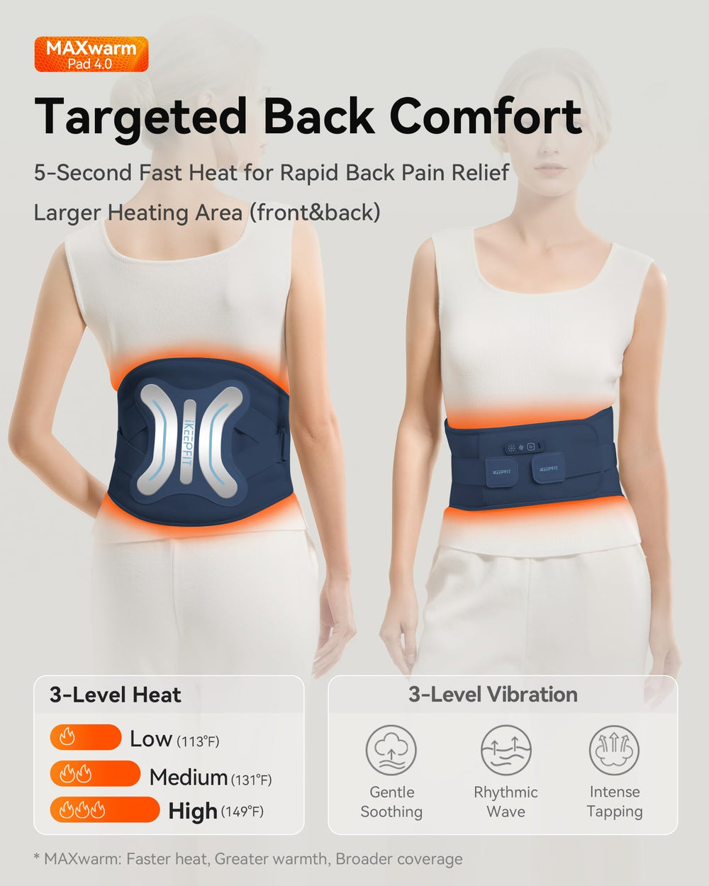 IKEEPFIT MAXwarm 4.0 massage vibration to relax muscles