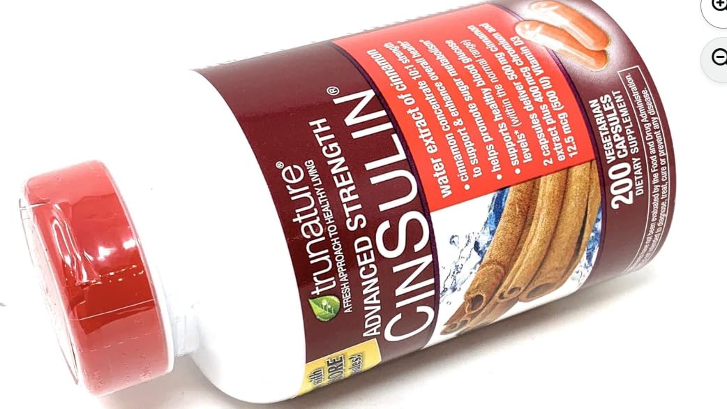 IKJ bottle label showing cinnamon, chromium and vitamin D3 ingredients