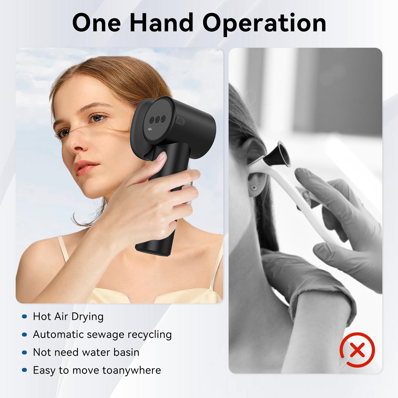 Ikowo ear canal irrigator with multiple nozzles for tailored cleaning.