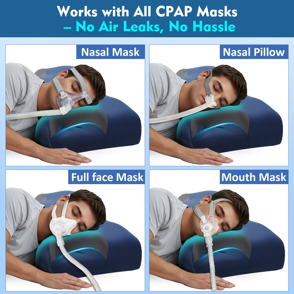 IKSTAR CPAP pillow side cutouts reduce pressure and keep masks secure