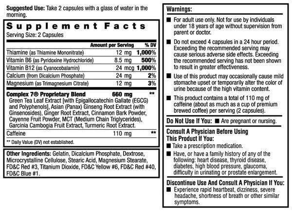 ILIOS Dexatrim Max Complex-7 capsules close-up showing 60-count per pack